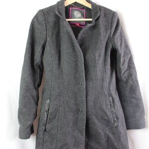 Vince Camuto Petite Small Black Peacoat 3 Button